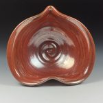 Handmade  Ceramic Heart-Shaped Bowl - Iron Red Glaze  - item 3531 - Image 2