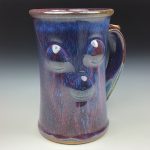 Handmade Dark Purple Bump Stoneware Mug: Slip Dotted Ceramic Coffee Cup - item 3487 - Image 3