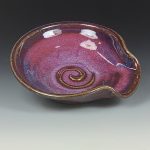 Handmade Ceramic Spoon Rest: Red Glaze, Spiral - item 3505
