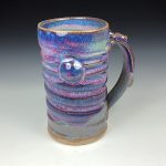 Handmade Stoneware Coffee Mug: Purple Glaze, Bump - item 2497