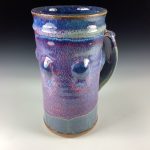 Large Handmade Stoneware Coffee Mug: Purple Glaze Bump Pottery Tea Oversized  Mug - item 3210
