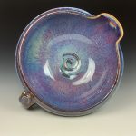 Handmade ceramic stoneware batter bowl - Purple blue slip-dotted - item 3547