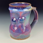 Handmade Stoneware Coffee Mug: Purple Glaze Bump Pottery Tea Mug item 3450