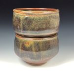 Handmade dinner sets ceramic pottery bowl stoneware dinnerware sets of two - Tea dust yellow black bowl - item 3302