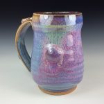 Handmade Ceramic Coffee Mug: Purple Glazed Bump Stoneware Pottery - item 3054