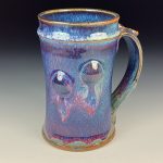 Handmade Stoneware Coffee Mug: Purple Glaze Bump Pottery Tea Mug - item 3469