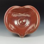 Handmade  Ceramic Heart-Shaped Bowl - Iron Red Glaze  - item 3529