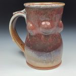Handmade Ceramic Coffee Mug:  Orange Shino Glazed Bump Stoneware Pottery - item 3477