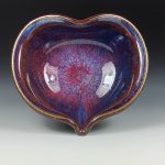 Handmade  Ceramic Heart-Shaped Bowl - Purple Glaze - item 3532