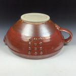 Handmade ceramic stoneware batter bowl - Iron red slip-dotted - item 3545 - Image 3