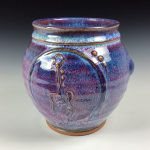 Decorative pottery vases utensil holder crock rustic clay vases artistic luxury handmade vases artistic centerpieces dinnerware stoneware- Purple guitar - item 3003
