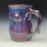 Handmade Stoneware Coffee Mug: Dark Purple Glaze Bump Pottery Tea Mug - item 3472 - Image 2