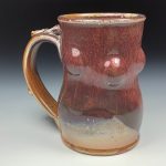 Handmade Stoneware Coffee Mug: Orange Shino Glaze Bump Pottery Tea Mug - item 3473