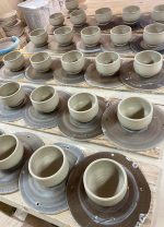 Handmade dinner sets ceramic pottery bowl stoneware dinnerware sets of two -Purple bump stacking bowl - item 2615 - Image 2