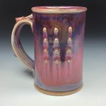 Handmade Ceramic Coffee Mug:  Red Glazed Bump Stoneware Pottery - item 3483