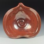 Handmade  Ceramic Heart-Shaped Bowl - Iron Red Glaze  - item 3540 - Image 2
