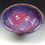 Handmade ceramic artisanal pottery bowls dinnerware stoneware serving bowls centerpiece - Red purple item 3555 - Image 3