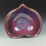 Handmade  Ceramic Heart-Shaped Bowl - Purple Glaze - item 3534 - Image 2
