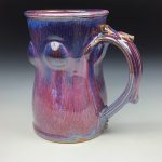 Handmade Stoneware Coffee Mug: Purple Red Glaze, Bump - item 3495 - Image 2