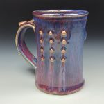 Handmade Purple Red Bump Stoneware Mug: Slip Dotted Ceramic Coffee Cup  - item 3482