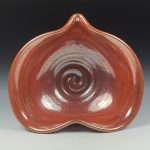 Handmade  Ceramic Heart-Shaped Bowl - Iron Red Glaze  - item 3526 - Image 2