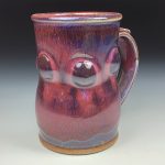 Handmade Ceramic Coffee Mug:  Red Purple Glazed Bump Stoneware Pottery - item 3480 - Image 2