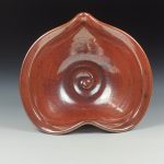 Handmade  Ceramic Heart-Shaped Bowl - Iron Red Glaze  - item 3535 - Image 2