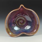Handmade  Ceramic Heart-Shaped Bowl - Red Purple Glaze  - item 3510 - Image 2