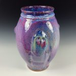 Decorative pottery vases utensil holder crock rustic clay vases artistic luxury handmade vases artistic centerpieces dinnerware stoneware -Purple door - item 3095