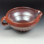 Handmade ceramic stoneware batter bowl - Iron red slip-dotted - item 3548 - Image 3