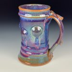 Handmade Stoneware Coffee Mug: Purple Glaze Bump Pottery Tea Mug - item 3471
