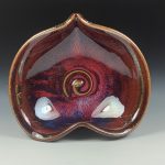 Handmade  Ceramic Heart-Shaped Bowl - Deep Red Glaze  - item 3523 - Image 2