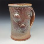 Handmade Orange Shino Stoneware Mug: Slip Dotted Bump Ceramic Coffee Cup  - item 3488 - Image 2