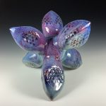 Handmade stoneware art abstract ceramic sculptures pottery decoration - Purple jack - item 1002 - Image 5