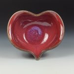Handmade  Ceramic Heart-Shaped Bowl - Copper Red Glaze  - item 3533