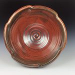 Handmade ceramic artisanal pottery bowls dinnerware stoneware serving bowls centerpiece - Iron red - item 3558