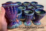 Handmade Stoneware Artistic Unique Goblet or Chalice - Purple Glazed Slip-Dotted Cup - item 3327 - Image 2