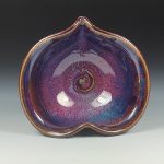 Handmade  Ceramic Heart-Shaped Bowl - Purple Glaze  - item 3530 - Image 2