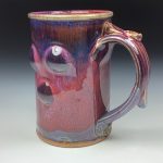Handmade Ceramic Coffee Mug:  Red Glazed Bump Stoneware Pottery - item 3483 - Image 2