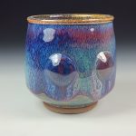 Artisan Ceramic Handmade Stoneware Pottery Tea Cup: Purple Bump - item 2026