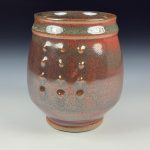 Artisan Ceramic Handmade Stoneware Pottery Tea Cup - Iron Red Slip Dotted - item 3381
