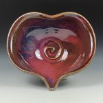 Handmade  Ceramic Heart-Shaped Bowl - Red Glaze  - item 3517
