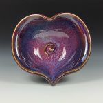Handmade  Ceramic Heart-Shaped Bowl - Purple Glaze  - item 3530
