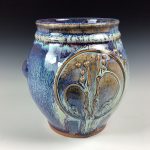 Decorative pottery vases utensil holder crock rustic clay vases artistic luxury handmade vases artistic centerpieces dinnerware stoneware- Purple bamboo - item 3008