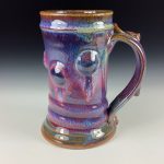 Handmade Stoneware Coffee Mug: Purple Red Glaze Bump Pottery Tea Mug - item 3244