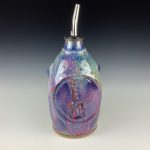 Handmade Ceramic Olive Oil Dispenser: Purple Guitar Slip Stoneware Cruet - item 2766