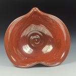 Handmade  Ceramic Heart-Shaped Bowl - Iron Red Glaze  - item 3528 - Image 2