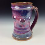 Handmade Ceramic Coffee Mug:  Purple Glazed Wiggle Bump Stoneware Pottery- item 3222