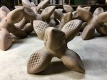 Handmade stoneware art abstract ceramic sculptures pottery decoration - Green ash pottery jack - Green jack- item 1003 - Image 2