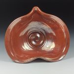 Handmade  Ceramic Heart-Shaped Bowl - Iron Red Glaze  - item 3521 - Image 2